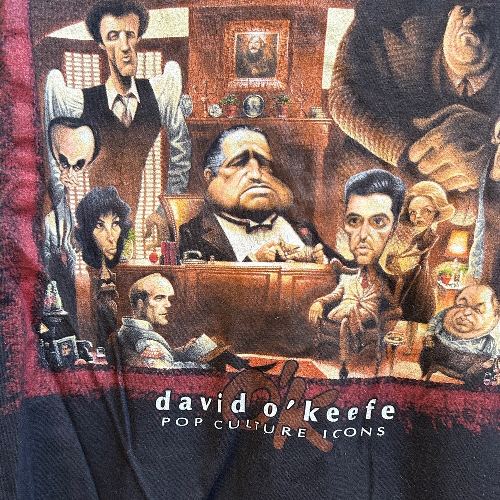 Black Graphic Tee The Godfather Size Large by David O’keefe - Picture 5 of 5